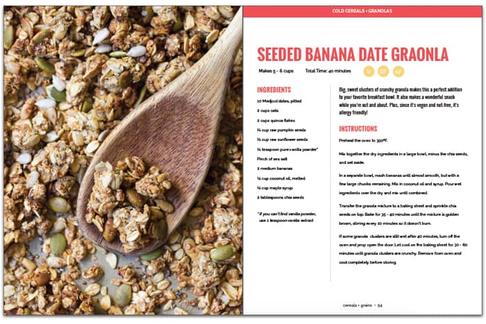 Nut-Free Banana Date Granola from the NEW cookbook by Alyssa Rimmer, Quinoa for Breakfast