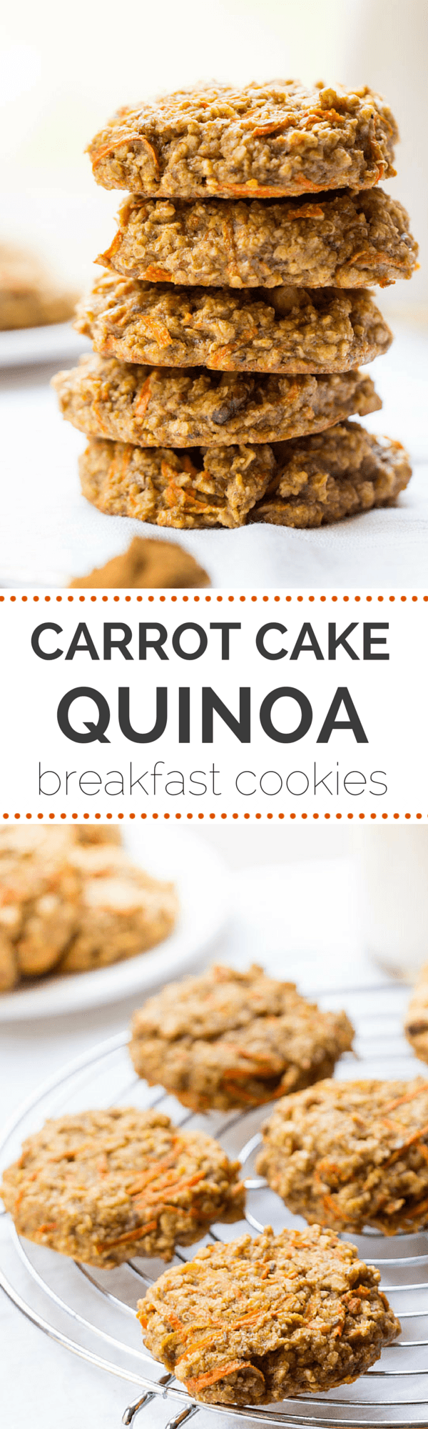 These AMAZING quinoa breakfast cookies taste just like carrot cake but are actually HEALTHY | gluten-free + vegan | recipe on simplyquinoa.com