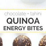 Dark Chocolate + Tahini Quinoa Energy Bites -- healthy, easy and perfect for on-the-go | recipe on simplyquinoa.com