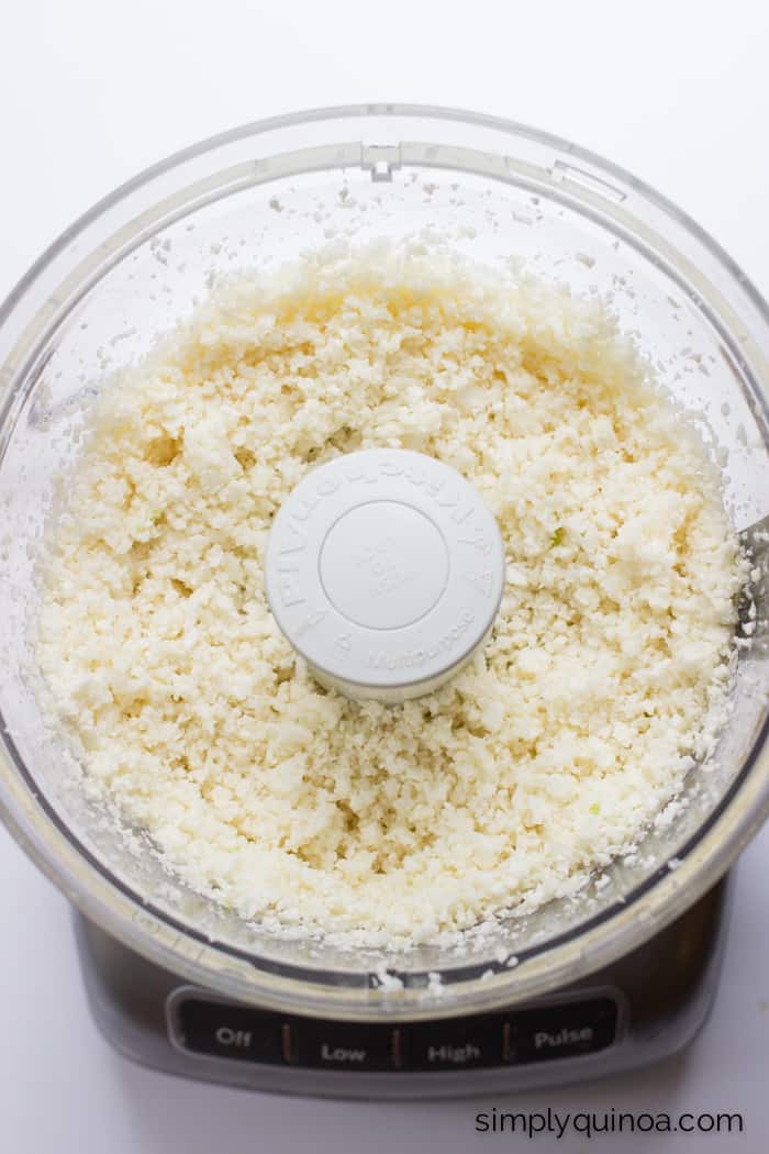 How to make cauliflower rice in a food processor | recipe from simplyquinoa.com
