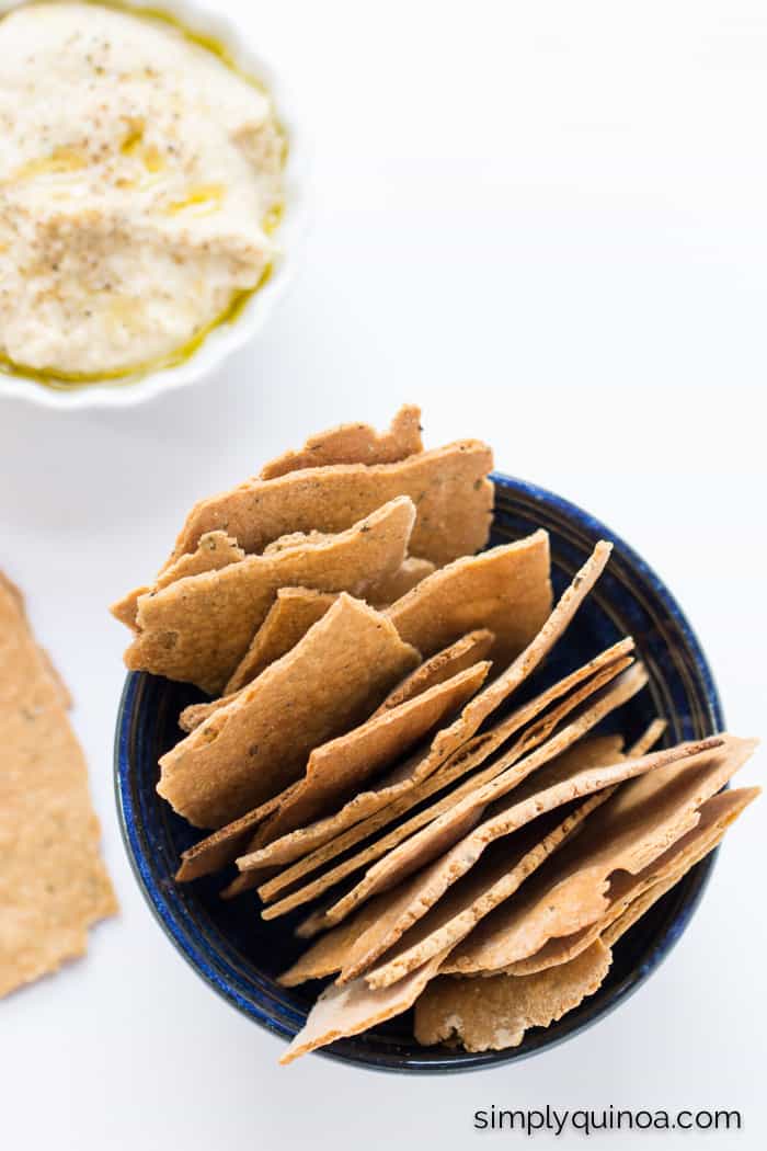 Garlic Rosemary Quinoa Crackers - thin, crispy and perfect for dipping | recipe on simplyquinoa.com