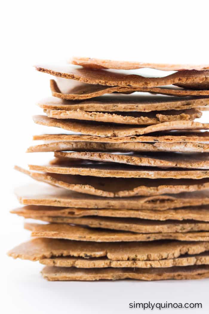 Garlic Rosemary Quinoa Crackers - thin, crispy and perfect for dipping | recipe on simplyquinoa.com