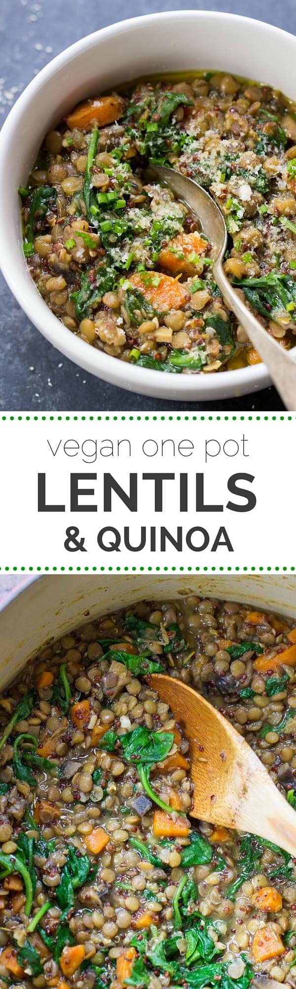This ONE POT lentil + quinoa dish is the perfect weeknight meal - packed with nutrients + easy clean up! | recipe on simplyquinoa.com