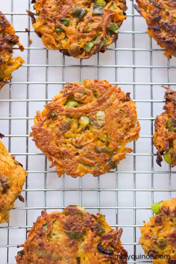 5-ingredient Sweet Potato Quinoa Fritters - they're simple, quick and taste amazing | gluten-free | recipe on simplyquinoa.com