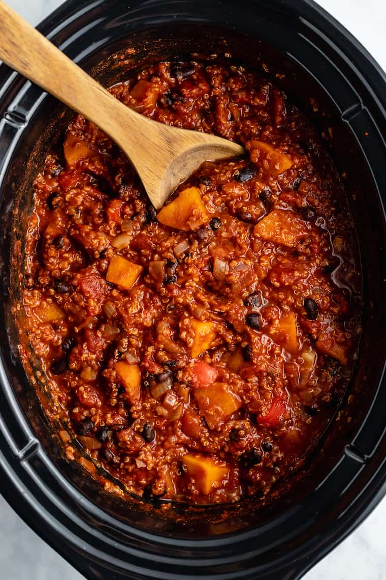 Slow Cooker Quinoa Chili with Sweet Potato