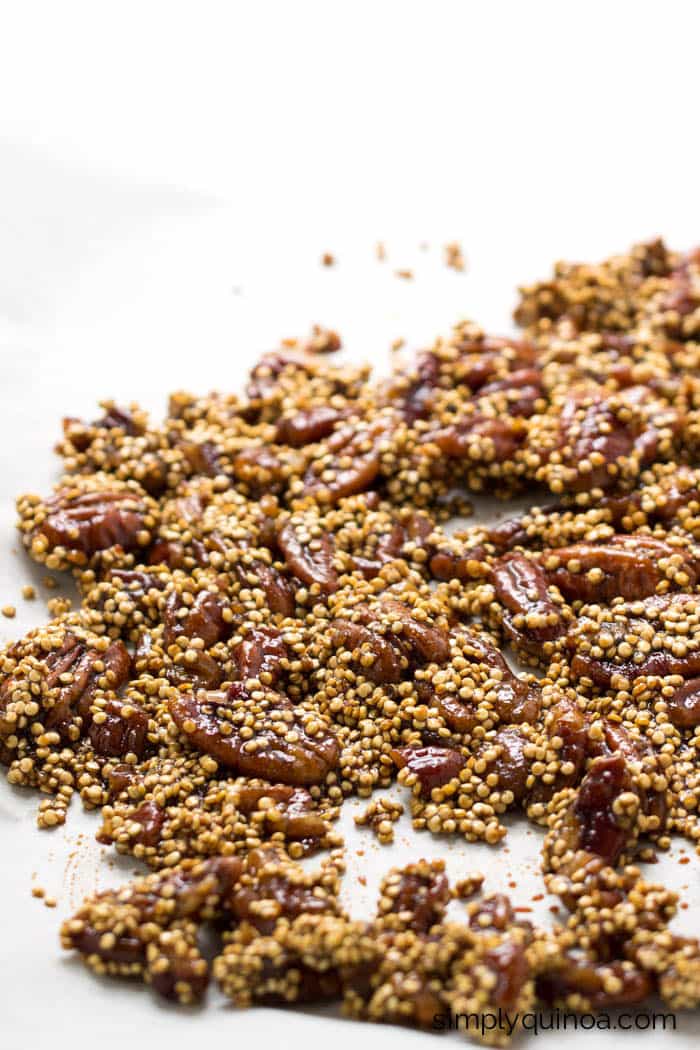 Easy candied pecans using coconut sugar instead of cane sugar! They're easy, healthy and delicious!