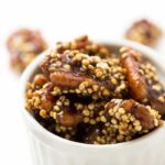 Coconut Sugar Candied Pecans + Quinoa -- a great topping for salads or enjoyed as a simple after dinner treat!