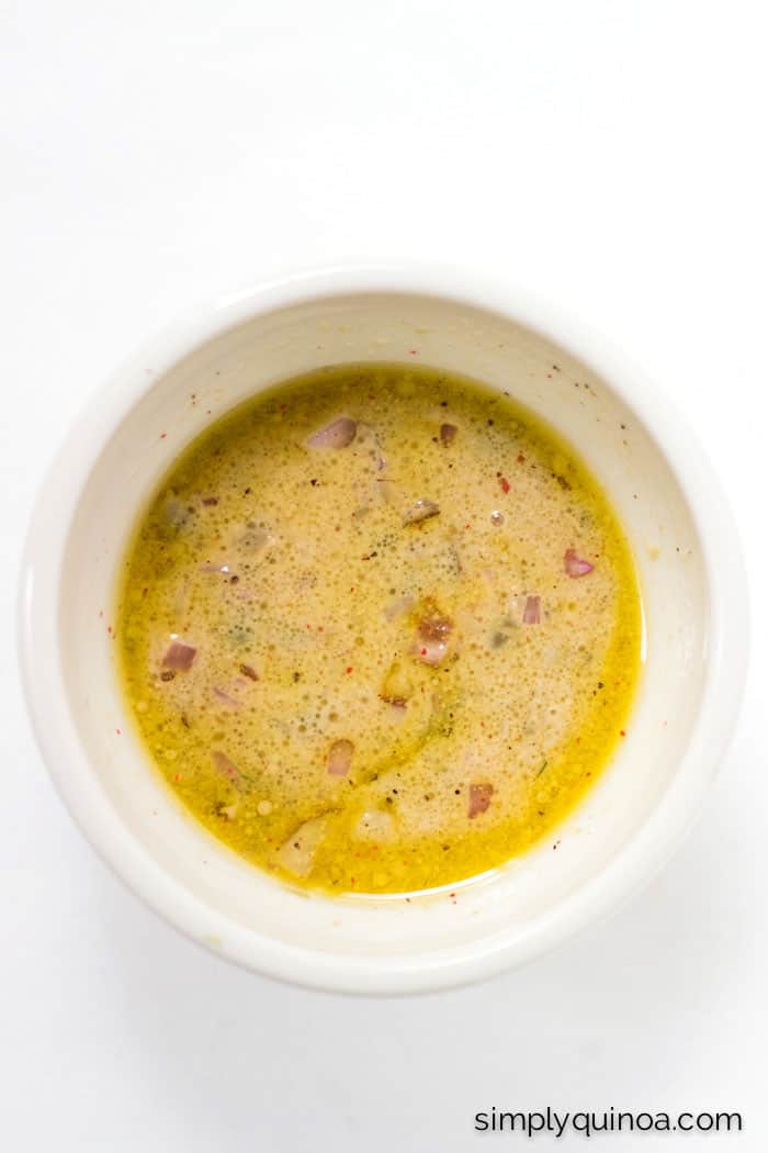 The most AMAZING dressing ever >> Shallots, Capers, Dijon + Lemon! I want to drizzle this all over everything!