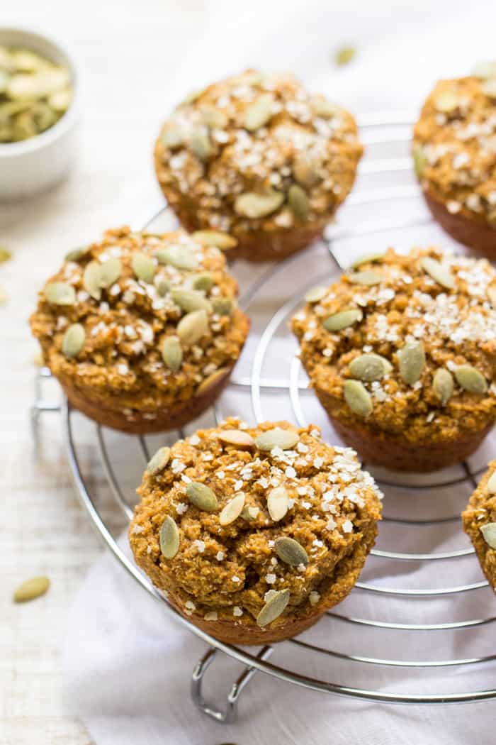 Vegan Pumpkin Quinoa Muffins - healthy and packed with fiber and protein | recipe on simplyquinoa.com