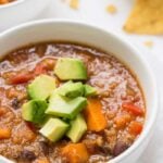 Sweet Potato & Black Bean Quinoa Chili - made in a slow cooker! | recipe on simplyquinoa.com