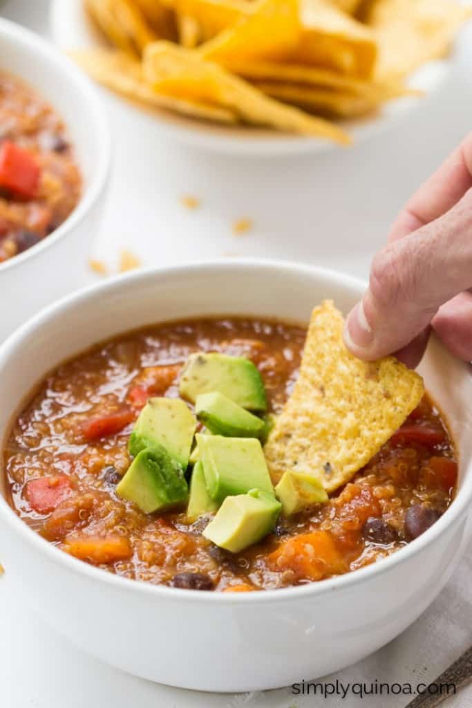 Sweet Potato + Black Bean Quinoa Chili Recipe
