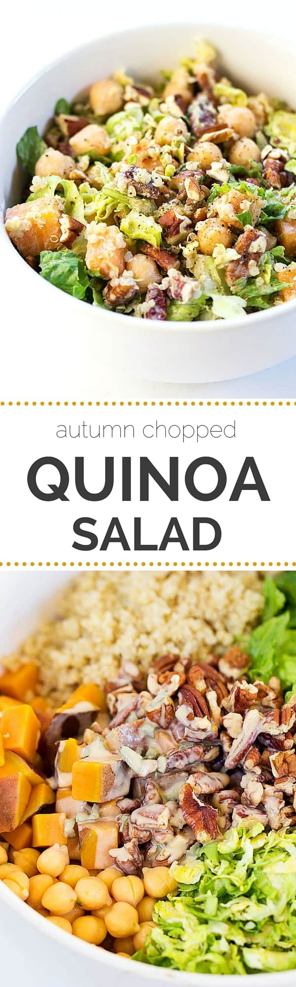 The perfect fall salad >> Autumn Chopped Quinoa Salad with an Apple Cider + Tahini-Sage Dressing