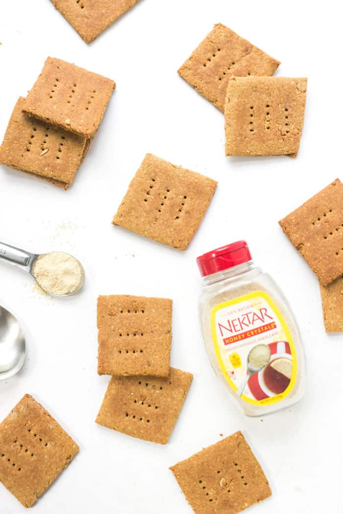 Gluten-Free Honey Graham Crackers - perfect for dunking into a jar of nut butter OR making a tasty s'mores!