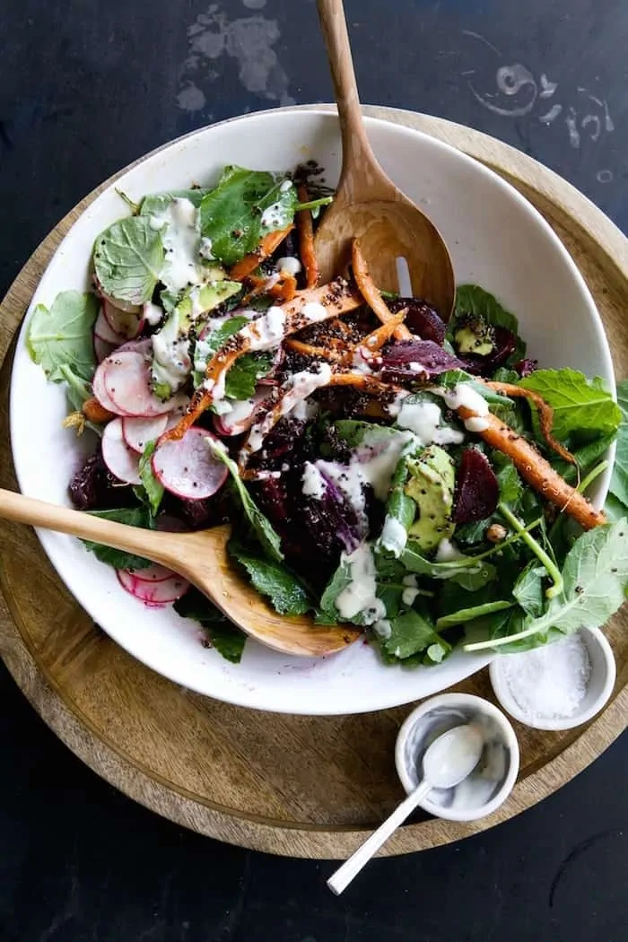 winter roasted vegetable salad with quinoa