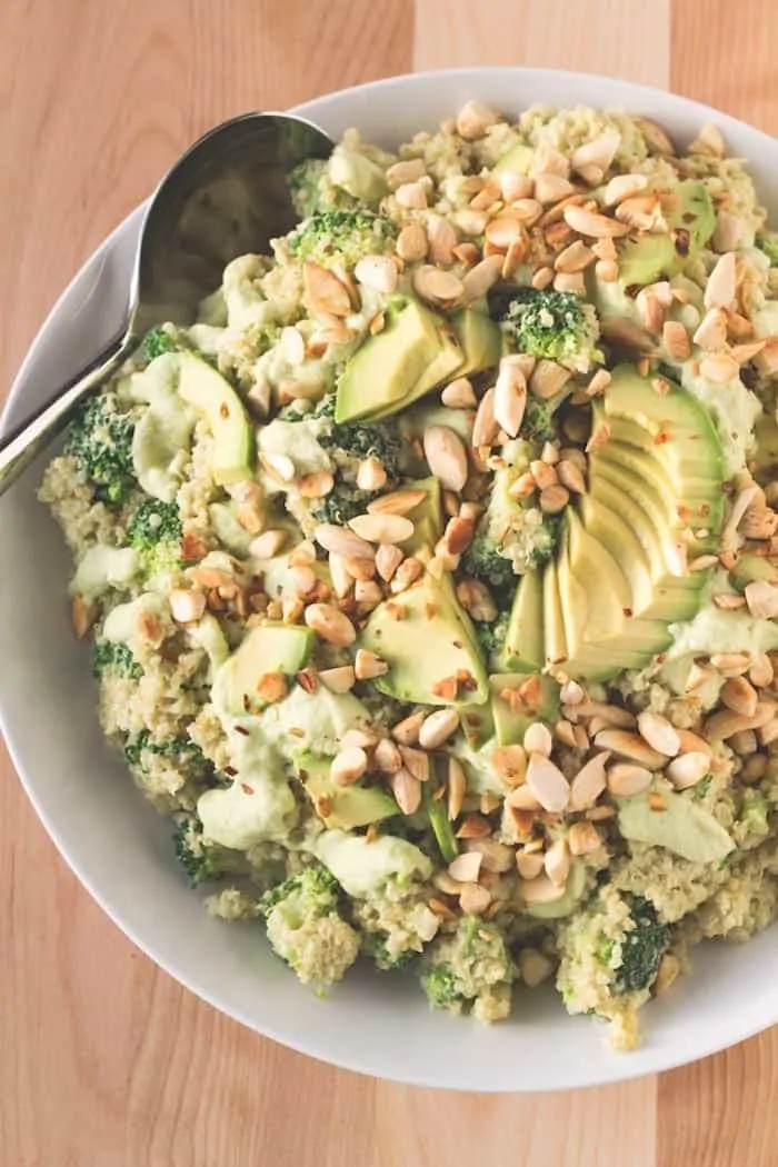 broccoli quinoa salad with avocado