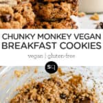 vegan breakfast cookies with peanut butter and banana