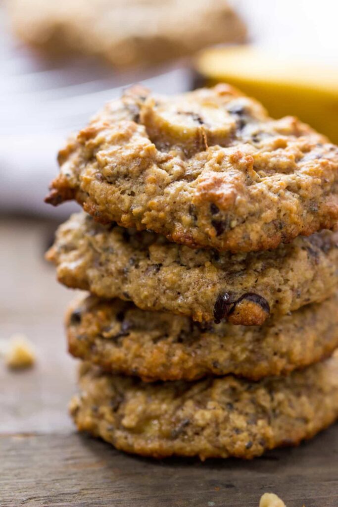 Chunky Monkey Quinoa Breakfast Cookies - with chocolate chips, chopped walnuts and dates! [gluten-free + vegan]