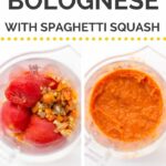 Pinterest title image for Spaghetti Squash Bolognese.