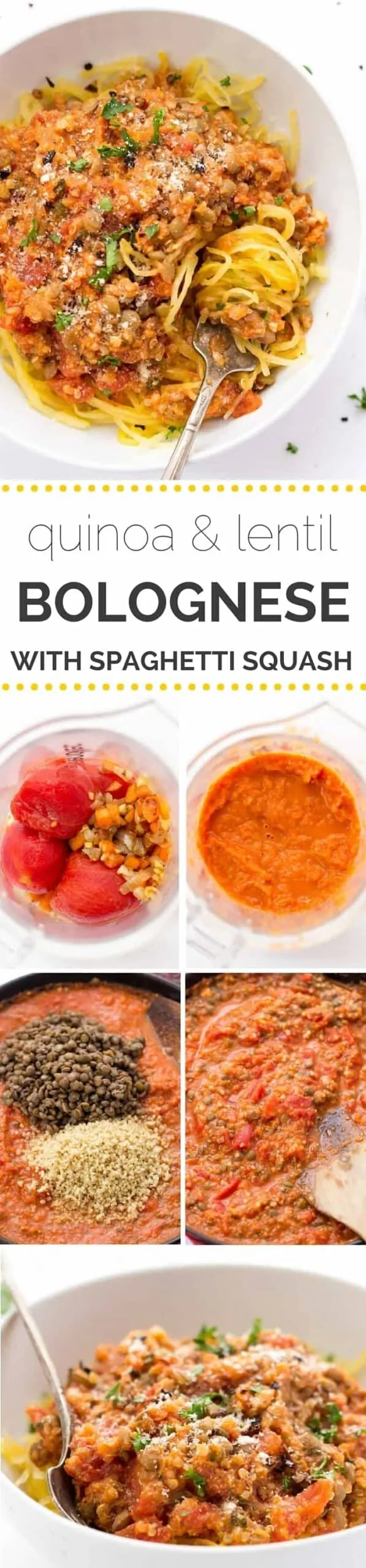 Pinterest title image for Spaghetti Squash Bolognese.