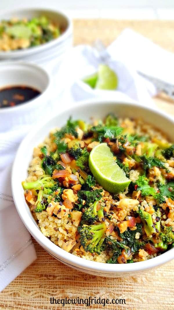 sesame kale and quinoa bowl recipe