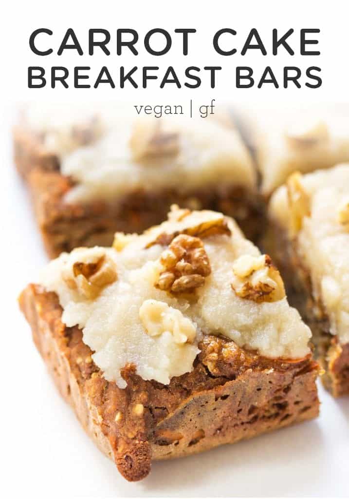 Vegan Carrot Cake Quinoa Breakfast Bars