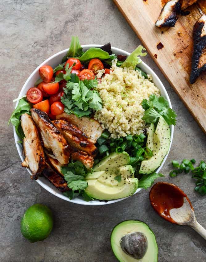 honey chipotle chicken quinoa bowl recipe