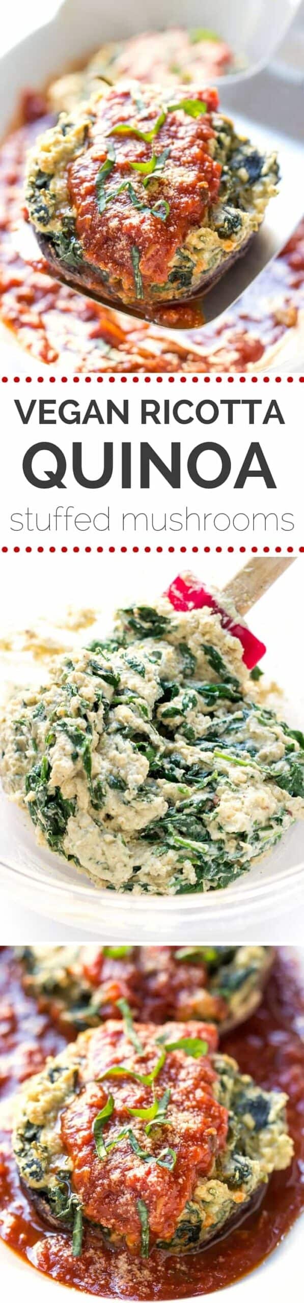 Vegan Ricotta + Quinoa Stuffed Mushrooms