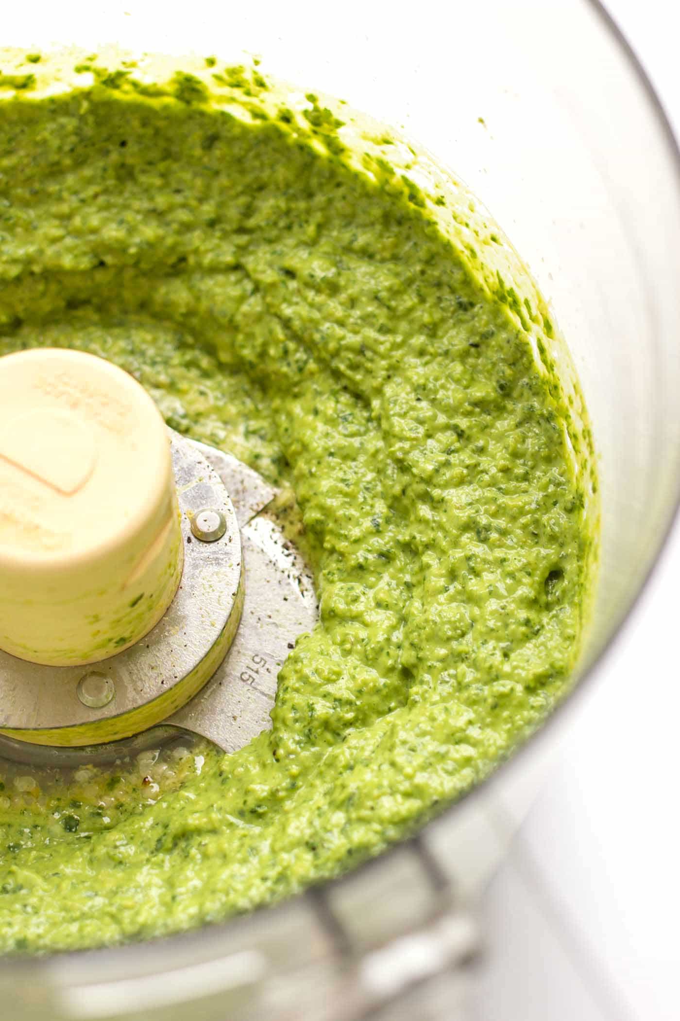 This VEGAN pesto is made with hemp seeds and avocado so it's flavorful AND super healthy!