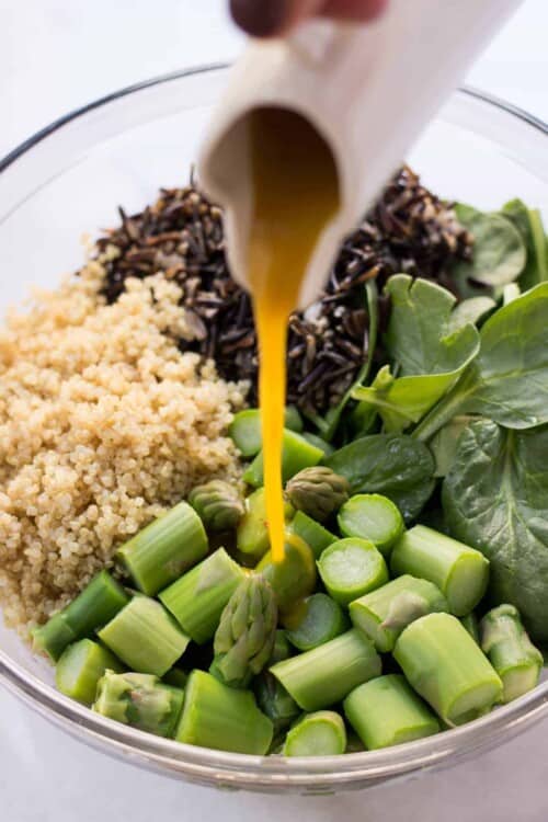 The perfect vinaigrette for a simple and DELICIOUS wild rice quinoa salad