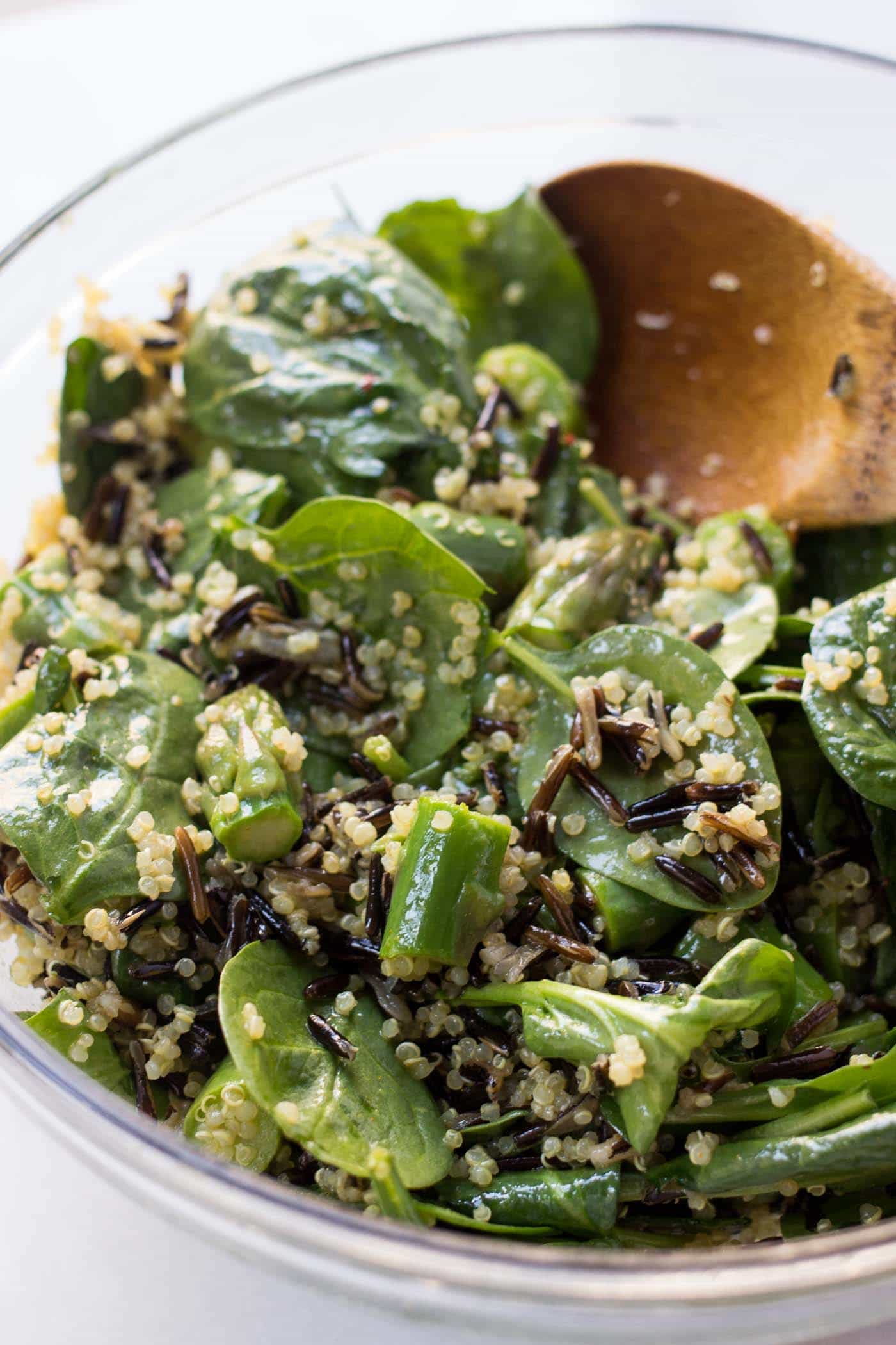 The BEST wild rice quinoa salad you've ever had -- tossed in an anti-inflammatory vinaigrette with lemon + turmeric