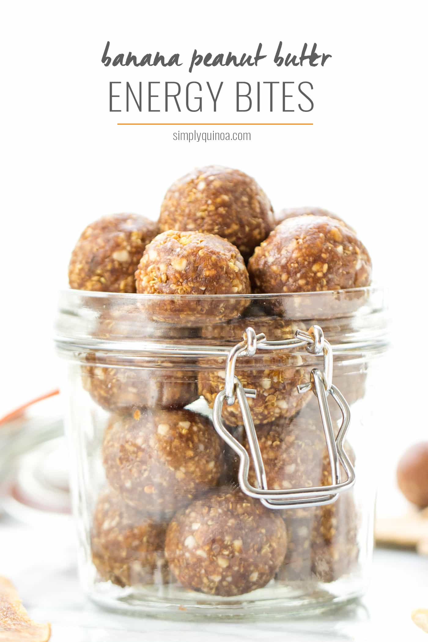 The perfect snack >> Banana Peanut Butter Energy Bites!! made with only a few simple ingredients, they're healthy, energizing and DELICIOUS!