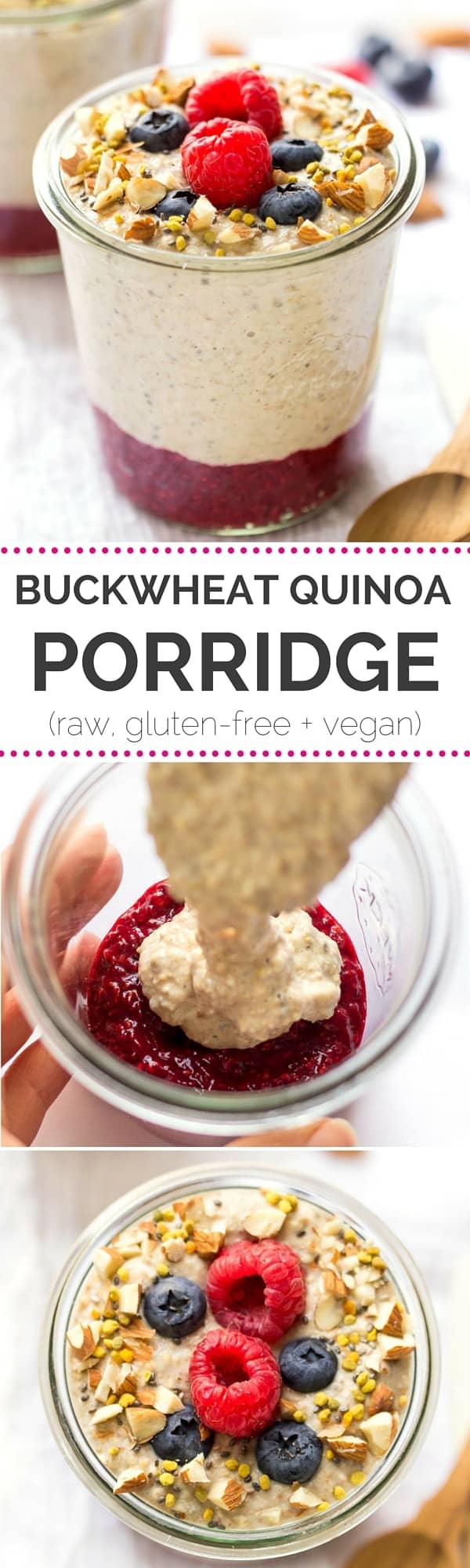 Buckwheat + Quinoa Porridge -- the perfect portable breakfast option when you're tired of overnight oats! [gluten-free + vegan]