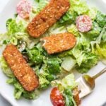 Cashew-Free Vegan Caesar Salad! Made without any nuts, no soaking required and it's SO FLAVORFUL!