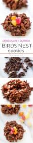 DARK CHOCOLATE BIRDS NEST COOKIES....made with only 5 ingredients including almonds + crispy quinoa! [vegan + gluten-free]
