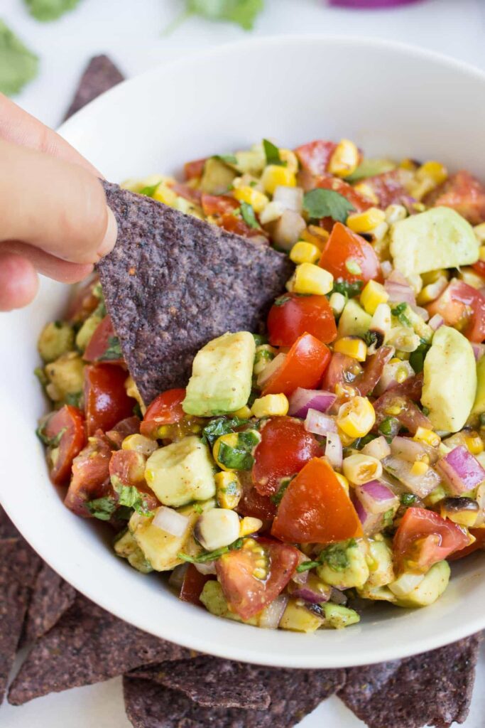 Grilled Corn + Avocado Salsa Simply Quinoa