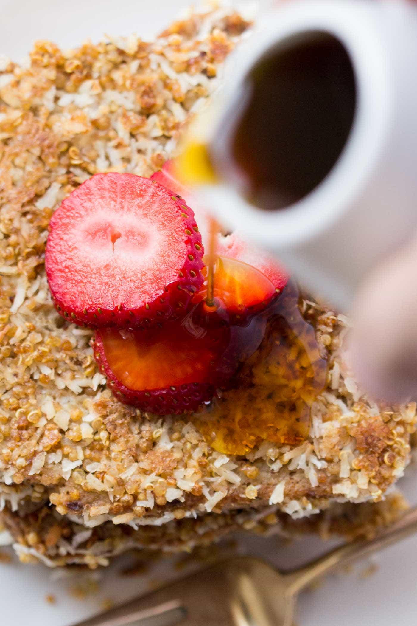 Coconut Vegan French Toast! Only 7 ingredients, super easy and HEALTHY! [gluten-free + vegan]