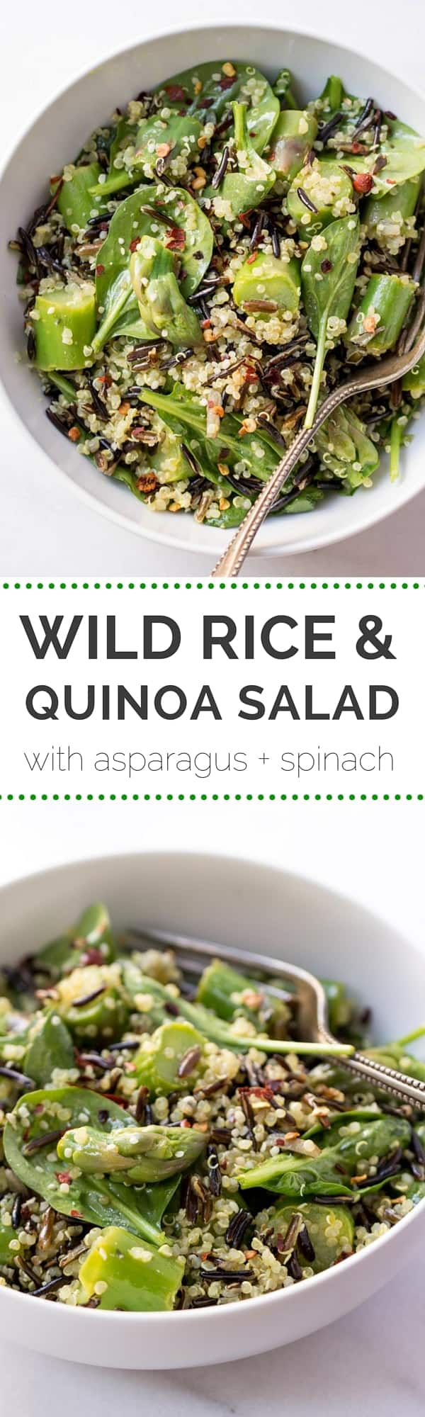 Wild Rice Quinoa Salad with asparagus and tossed in a lemon-turmeric vinaigrette - simple, healthy and super refreshing!
