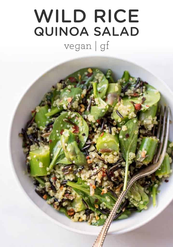 Asparagus, Wild Rice + Quinoa Salad with Lemon-Turmeric Vinaigrette