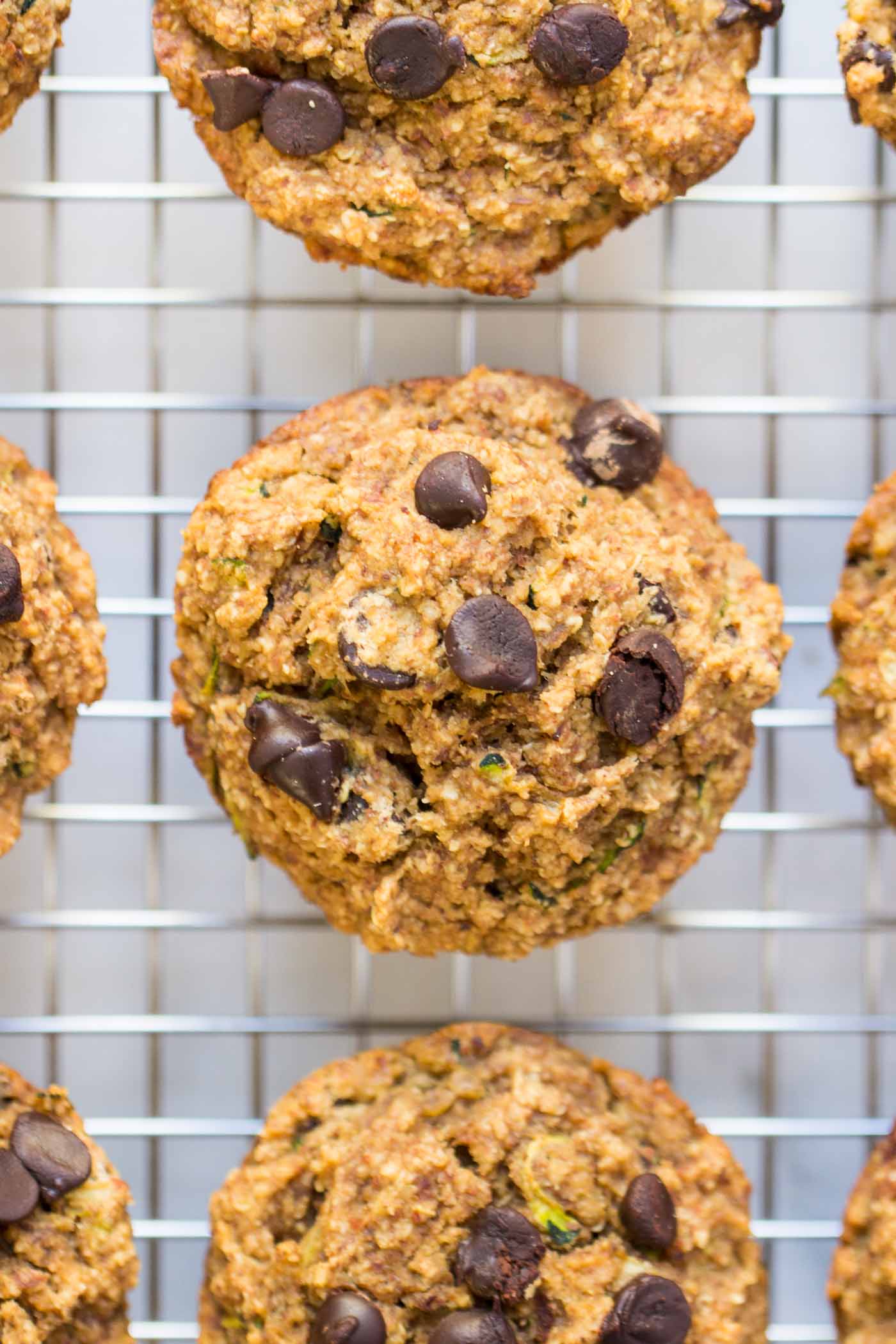 Chocolate Chip Zucchini Quinoa Muffins....made SUPER healthy without any oils, refined sugars, eggs or dairy!