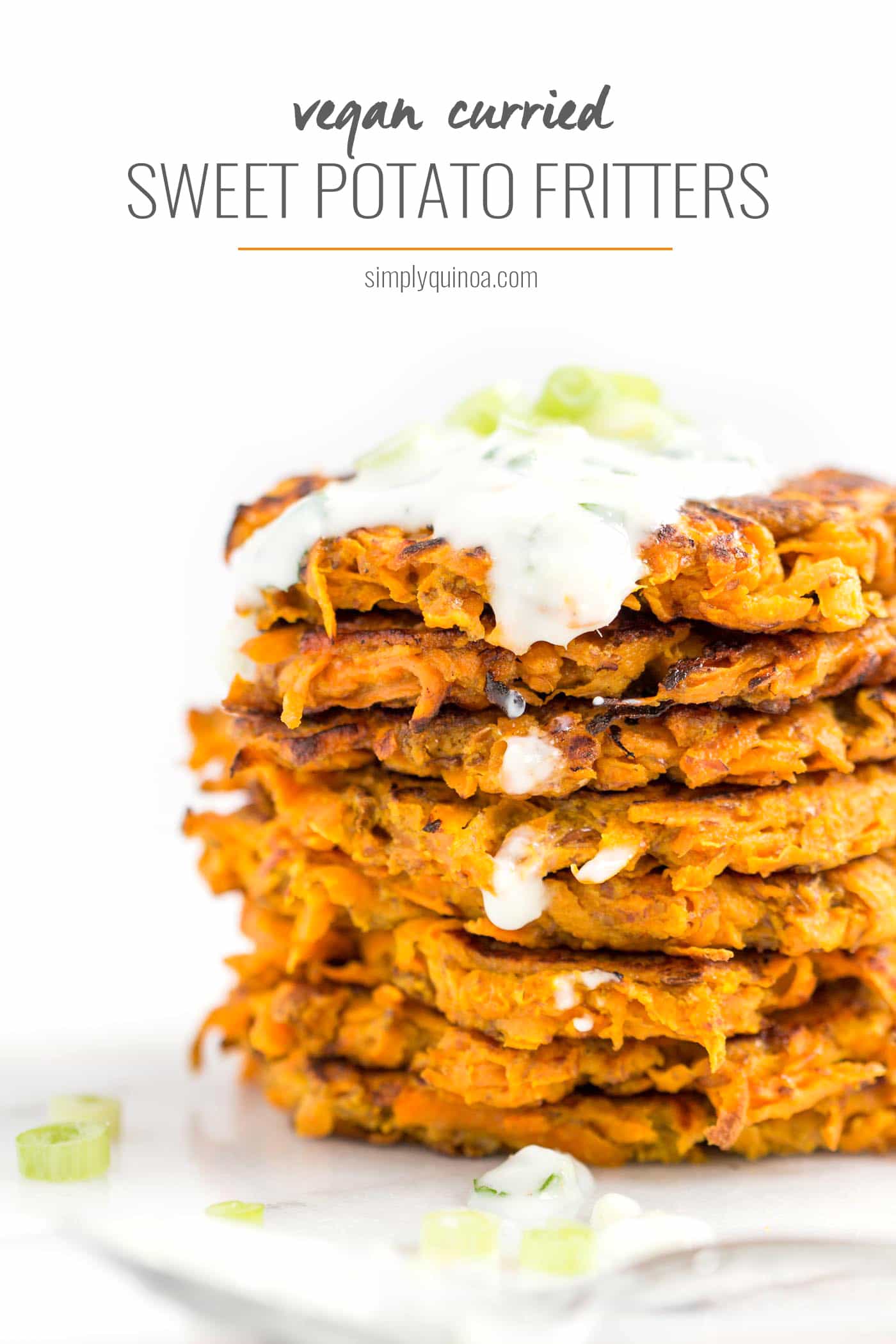 Curried Carrot + Sweet Potato Fritters...with only 6 ingredients, one bowl and HEALTHY too!