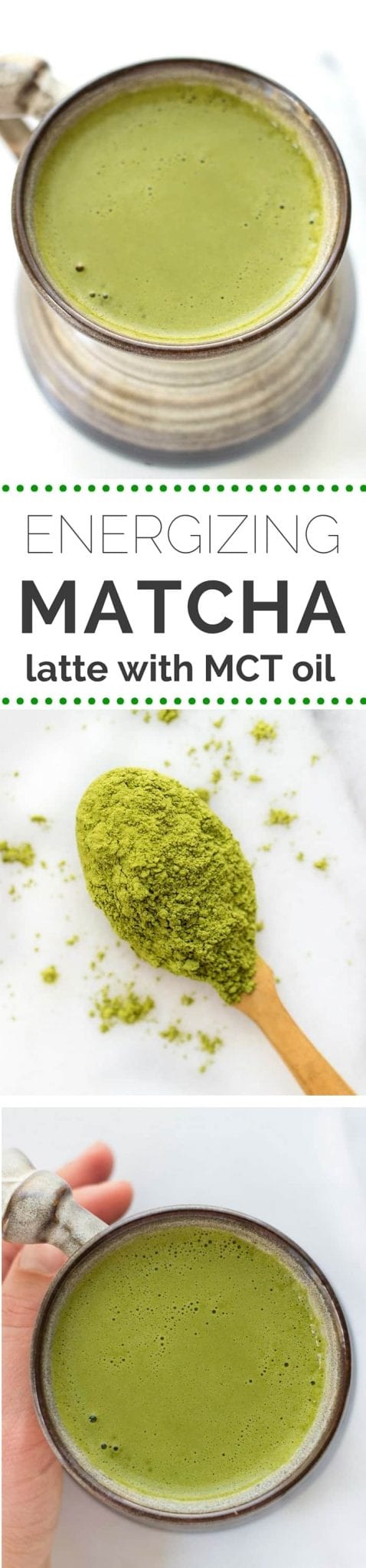 ENERGIZING MATCHA LATTE -- made in a blender with tons of brain-boosting ingredients like MCT oil and maca powder!