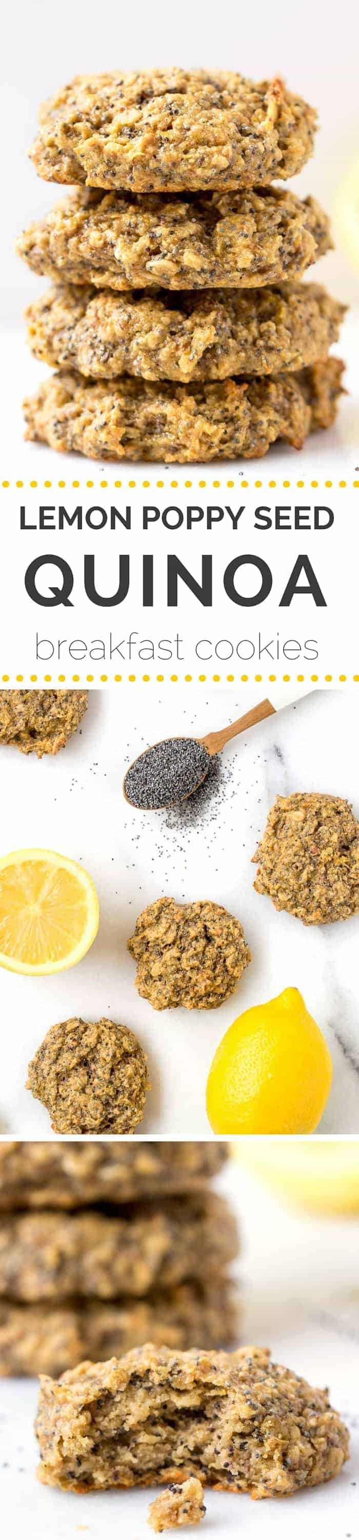 Lemon Poppy Seed Quinoa Breakfast Cookies!! They're simple, healthy, delicious and SO FLAVORFUL!