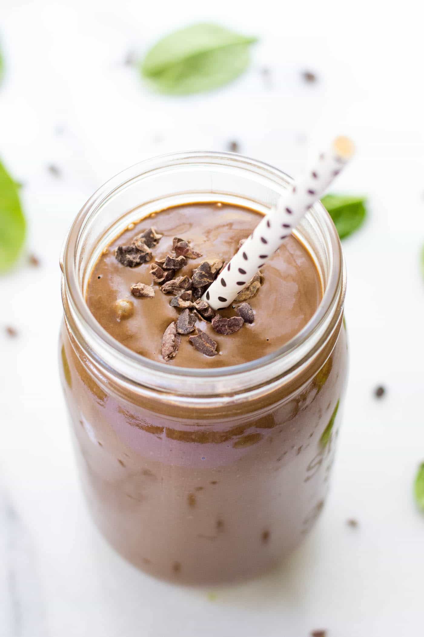 This is the BEST Chocolate Peanut Butter Smoothie ever - and perfect for post-workout!