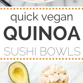 These SIMPLE Quinoa Sushi Bowls are seriously the BEST! So much easier than making sushi at home and they've got all the same flavors!