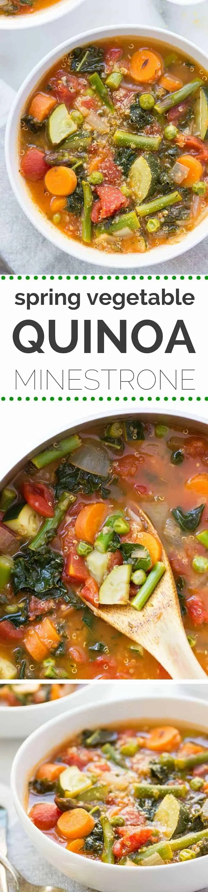 Need a quick weeknight meal? Try this QUINOA MINESTRONE! It's power packed, healthy and super easy to make! [vegan]