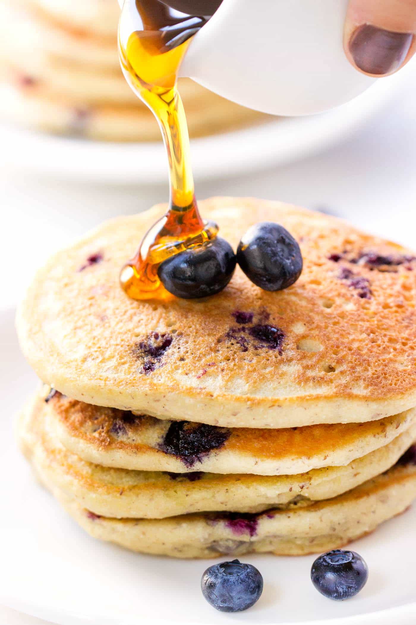 (vegan!) Blueberry Quinoa Pancakes -- healthy, delicious and SO FLUFFY!