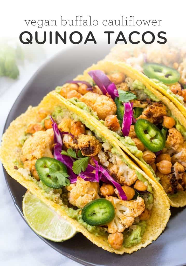 Buffalo Cauliflower & Quinoa Tacos