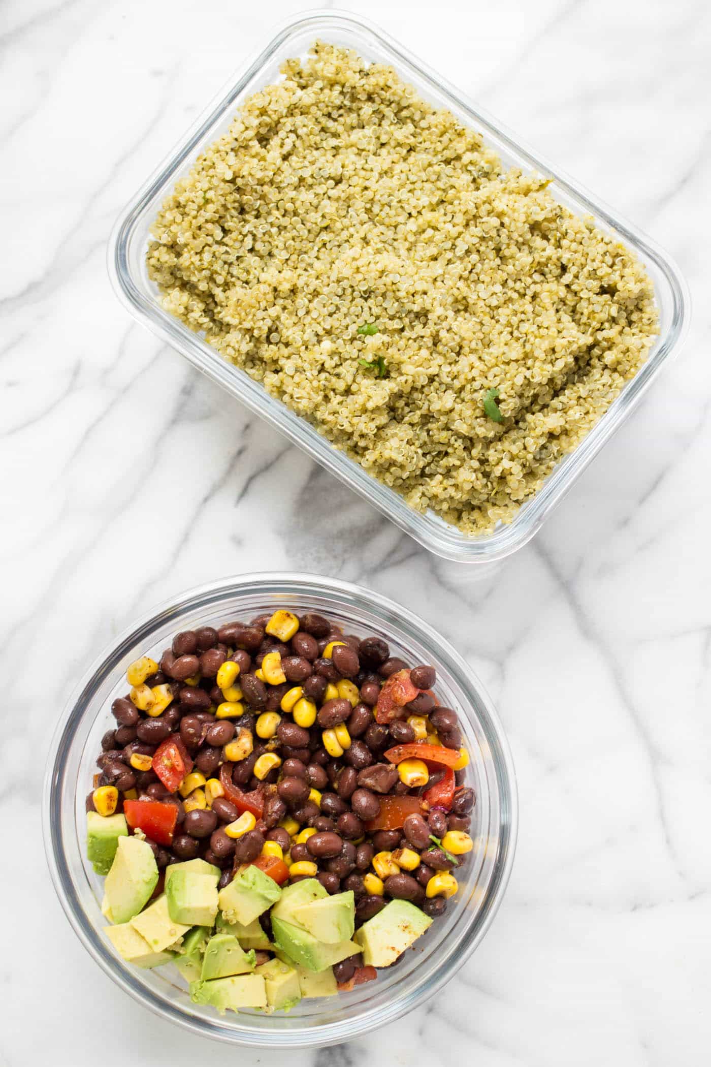 The perfect potluck salad >> Spicy Mexican Quinoa with a Simple Black Bean Salad