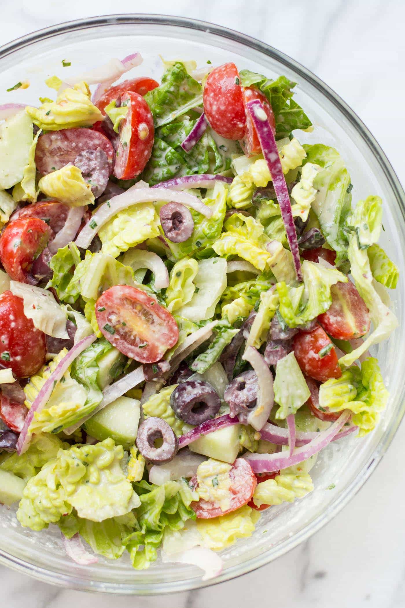 This naturally vegan chopped salad is so easy to make, healthy and absolutely DELICIOUS!