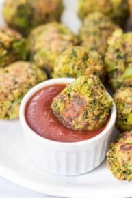 vegan broccoli tots with quinoa flour